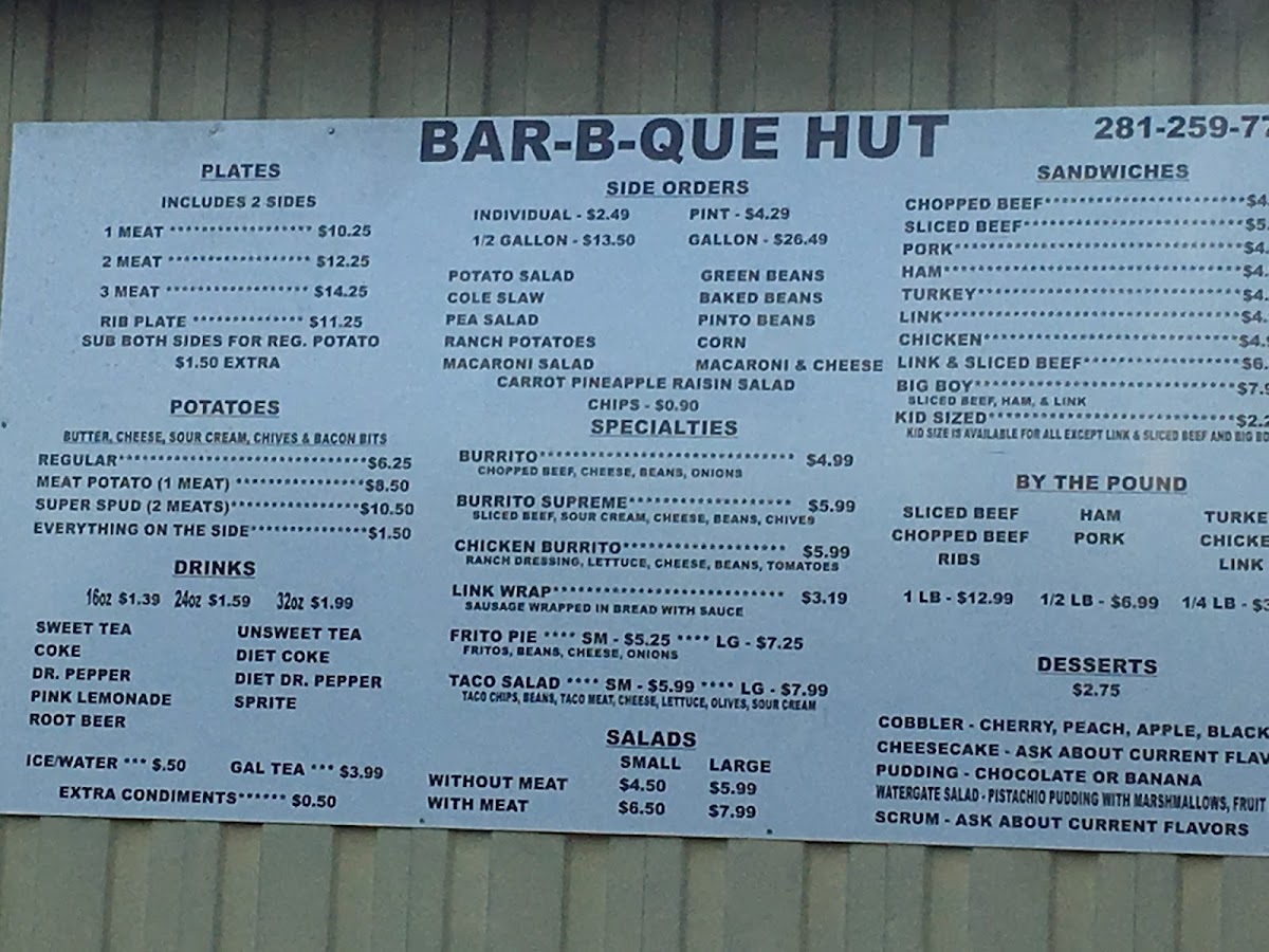 Bar-B-Que Hut Menu - Image 6